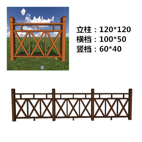 杭州塑木围栏栏杆